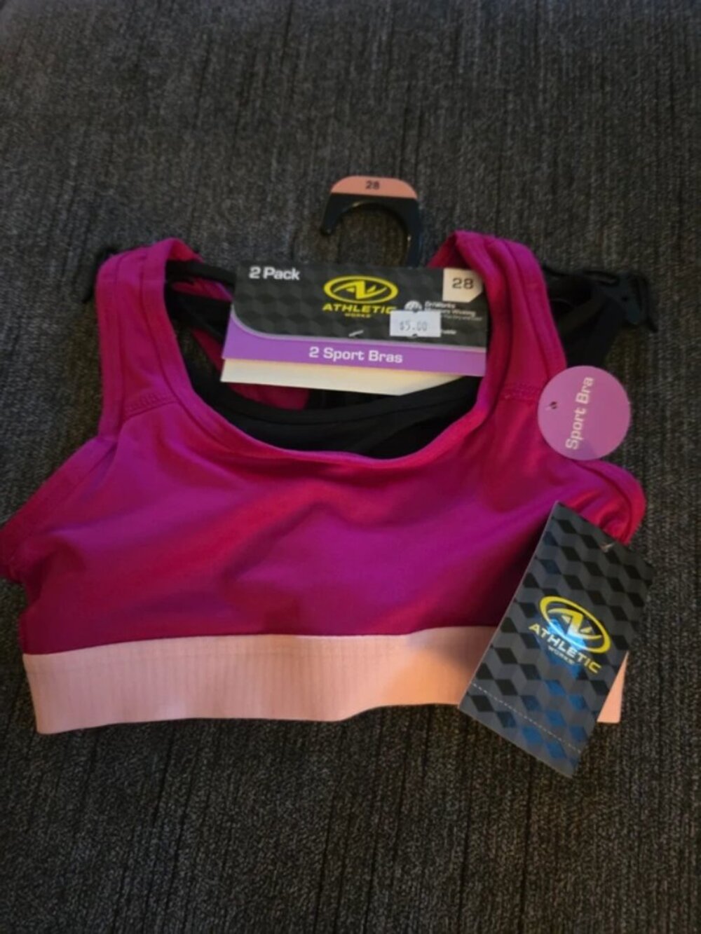 New 2 pk girls sport bras